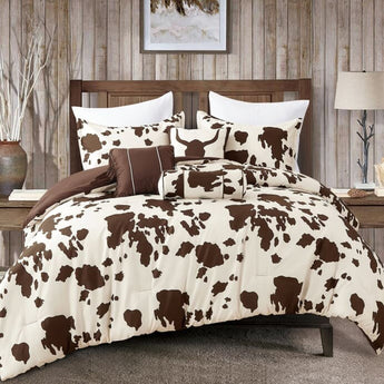 Linen Mart - Rustic Cowhide Farmhouse Comforter Set