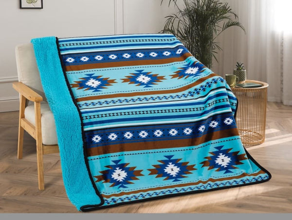 Native store American Navajo Sherpa Fleece Blanket | Navajo Sherpa Fleece Blanket