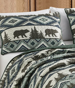 Southwestern Aztec Wild Bear Quilt Set - Quilts Bedspreads